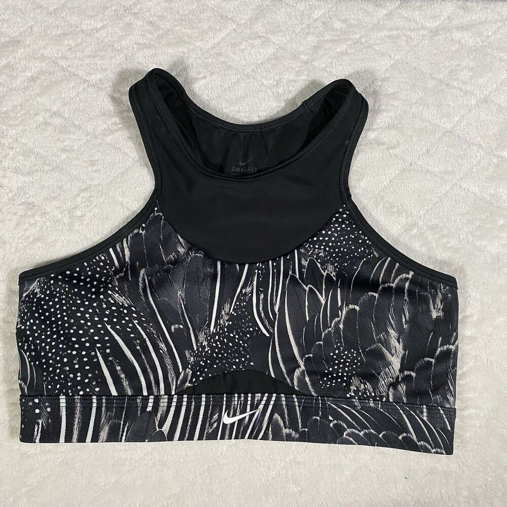 Nike Women’s Swoosh Feather Curve Sports Bra Women's Sz Lg Workout Athletic Yoga